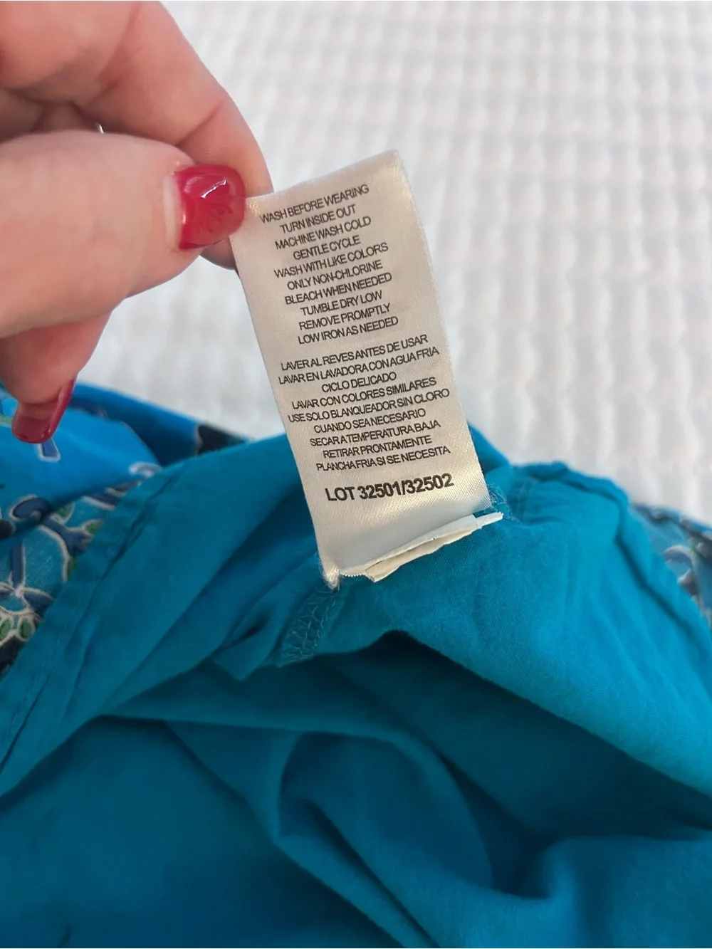 French Connection Teal Blue Floral Smocked Size XS(5/6)